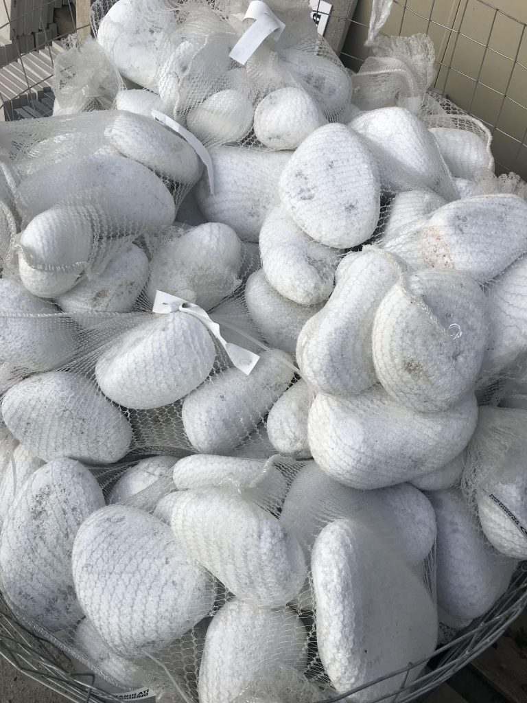 White Cobbles 150-200mm Available in 15kg Net Bags